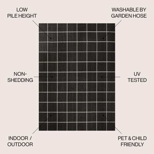 Grid Modern Squares Indoor/Outdoor Area Rug