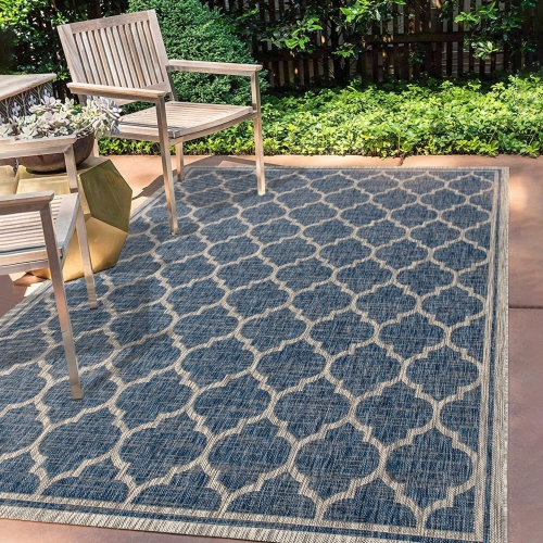 Trebol Moroccan Trellis Textured Weave Indoor/Outdoor Area Rug