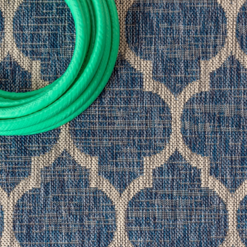 Trebol Moroccan Trellis Textured Weave Indoor/Outdoor Area Rug