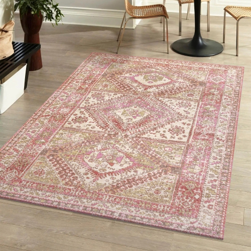 Darija Ornate Geometric Medallion Area Rug
