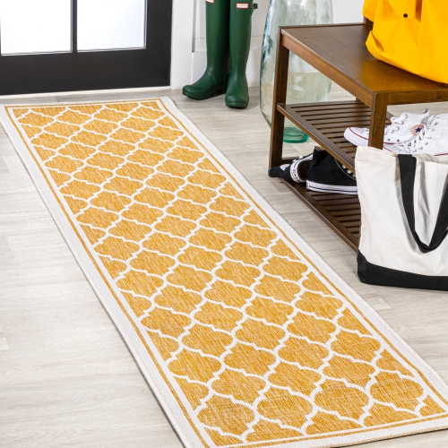 Trebol Moroccan Trellis Textured Weave Indoor/Outdoor Area Rug