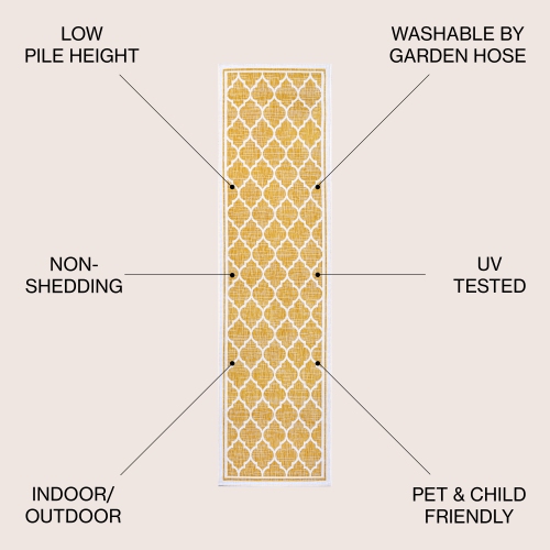 Trebol Moroccan Trellis Textured Weave Indoor/Outdoor Area Rug