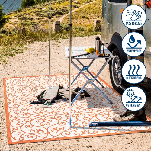 Madrid Vintage Filigree Textured Weave Indoor/Outdoor Area Rug