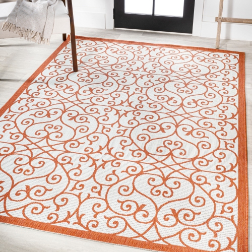 Madrid Vintage Filigree Textured Weave Indoor/Outdoor Area Rug