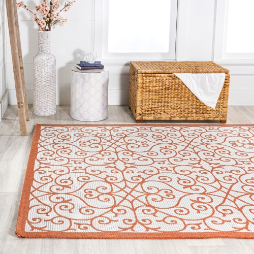 Madrid Vintage Filigree Textured Weave Indoor/Outdoor Area Rug