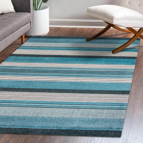 Duxbury Gradient Ticking Striped Area Rug