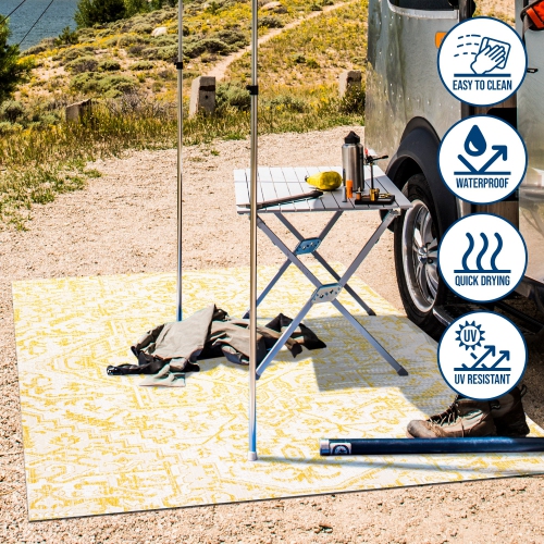 Estrella Bohemian Medallion Textured Weave Indoor/Outdoor Area Rug