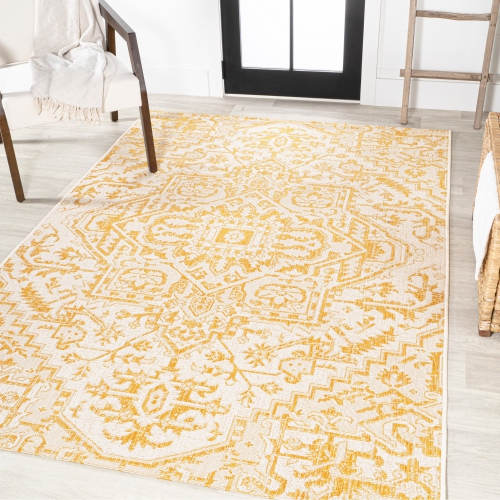 Estrella Bohemian Medallion Textured Weave Indoor/Outdoor Area Rug