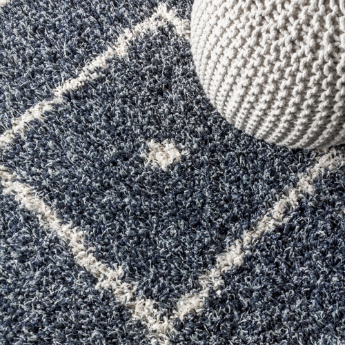 Mercer Shag Plush Tassel Moroccan Diamond Area Rug