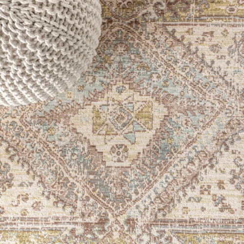 Darija Ornate Geometric Medallion Area Rug