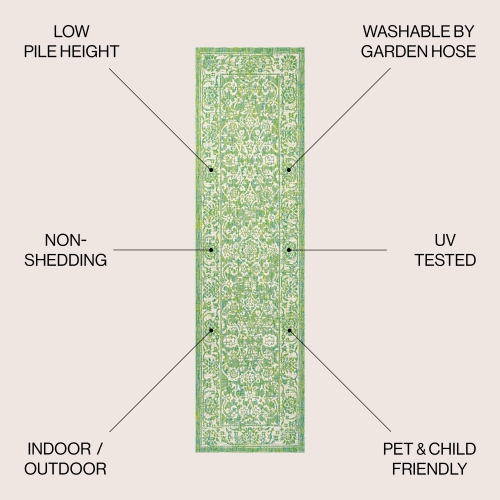 Tapis intérieur/extérieur en tissu tressé texturé style bohémien de Tela