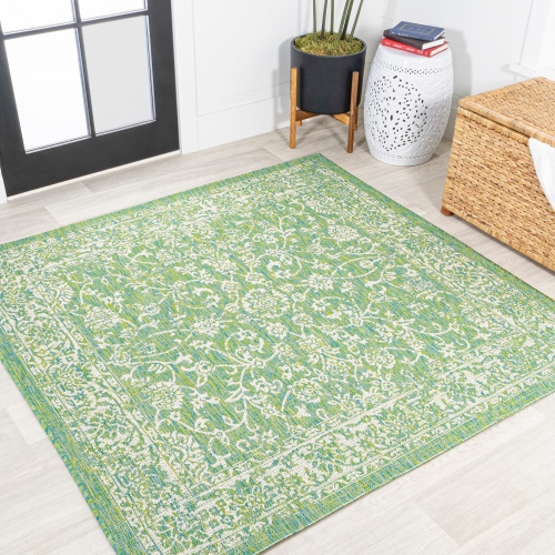 Tela Bohemian Textured Weave Floral Indoor/Outdoor Area Rug