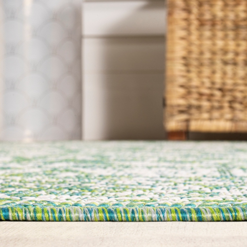 Tela Bohemian Textured Weave Floral Indoor/Outdoor Area Rug