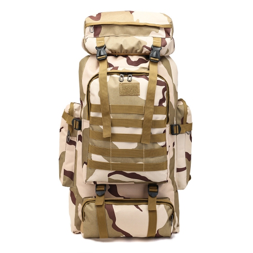 Sac à dos de plein air en nylon Oxford hydrofuge Camouflage de DROW 80&nbsp;L pour la randonnée pédestre en plein air