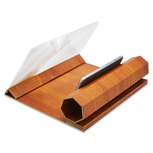 12" Wood Rotatable 3D HD Phone Screen Magnifier Movie Video Amplifier For Smart Phone Samsung iPhone Huawei