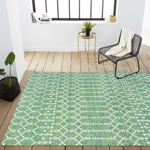 Ourika Moroccan Geometric Textured Weave Indoor/Outdoor Area Rug
