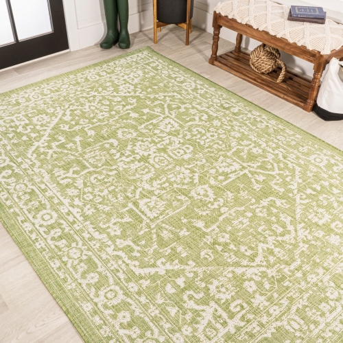 Tapis d'intérieur/d'extérieur à motif de médaillon Malte Bohemian texturé