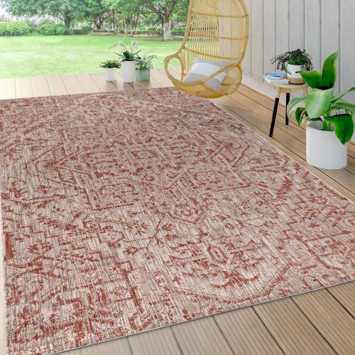Estrella Bohemian Medallion Textured Weave Indoor/Outdoor Area Rug