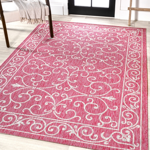 Charleston Vintage Filigree Textured Weave Indoor/Outdoor Area Rug