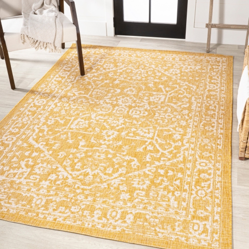 Malta Bohemian Medallion Textured Weave Indoor/Outdoor Area Rug