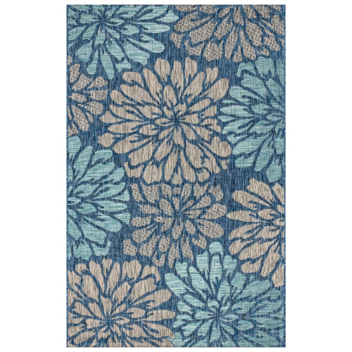 JONATHAN Y  Zinnia Modern Floral Textured Weave Indoor/outdoor Area Rug