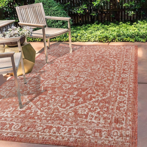 Malta Bohemian Medallion Textured Weave Indoor/Outdoor Area Rug