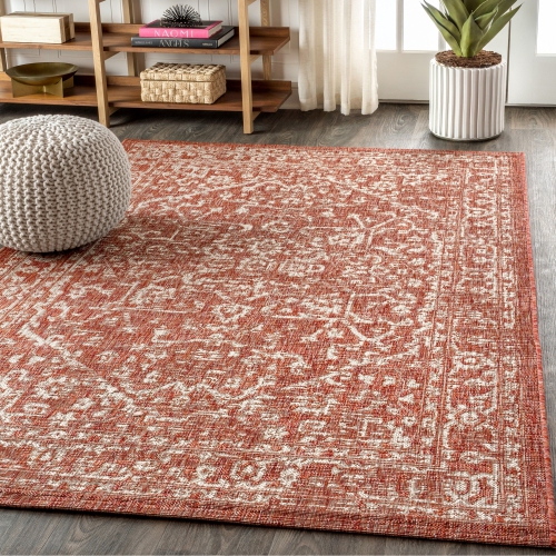 Malta Bohemian Medallion Textured Weave Indoor/Outdoor Area Rug