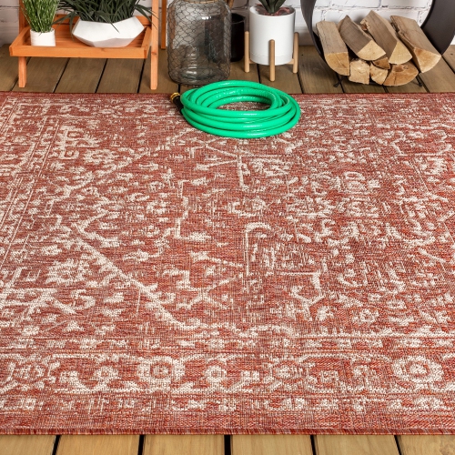 Malta Bohemian Medallion Textured Weave Indoor/Outdoor Area Rug