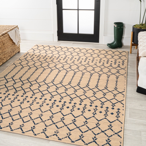 Ourika Moroccan Geometric Textured Weave Indoor/Outdoor Area Rug