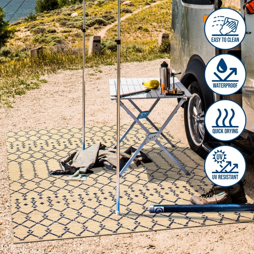 Ourika Moroccan Geometric Textured Weave Indoor/Outdoor Area Rug