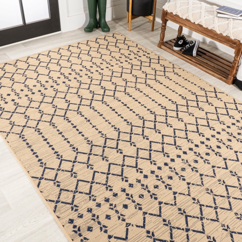 Ourika Moroccan Geometric Textured Weave Indoor/Outdoor Area Rug