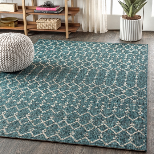 Ourika Moroccan Geometric Textured Weave Indoor/Outdoor Area Rug
