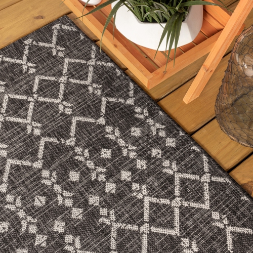 Ourika Moroccan Geometric Textured Weave Indoor/Outdoor Area Rug