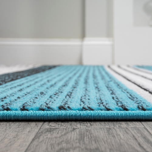 Duxbury Gradient Ticking Striped Area Rug