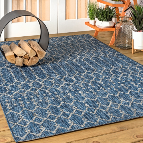 Ourika Moroccan Geometric Textured Weave Indoor/Outdoor Area Rug