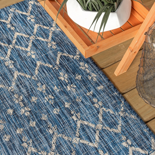 Ourika Moroccan Geometric Textured Weave Indoor/Outdoor Area Rug