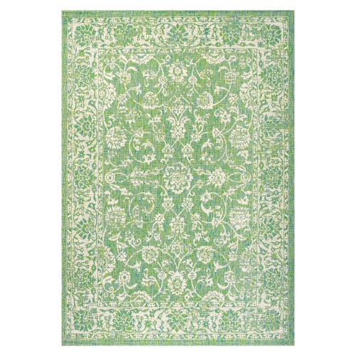 Tapis intérieur/extérieur en tissu tressé texturé style bohémien de Tela