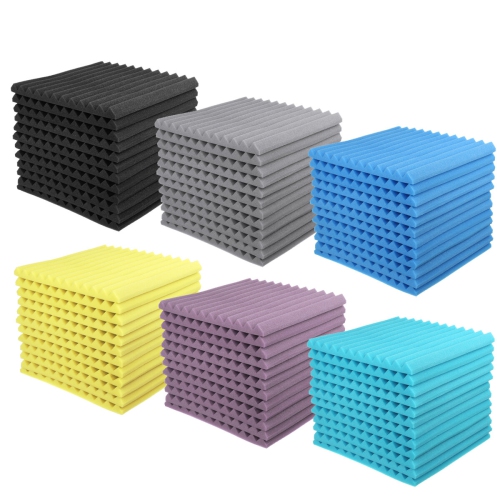 FOAM  12PCs Wedge Acoustic Panels 25MM Sound Proofing Room Studio Tile Treatments