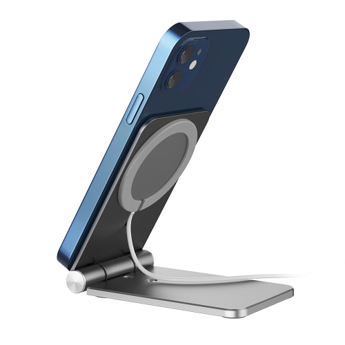 BlitzWolf BW-TS5 pour chargeur sans fil MagSafe Support de bureau pliable en alliage d'aluminium pour iPhone série 12 pour iPhone série 13