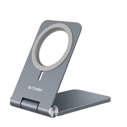BlitzWolf BW-TS5 pour chargeur sans fil MagSafe Support de bureau pliable en alliage d'aluminium pour iPhone série 12 pour iPhone série 13