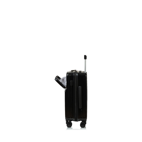 Valise de cabine rigide à roulettes pivotantes MD avec ports USB-A et USB-C.