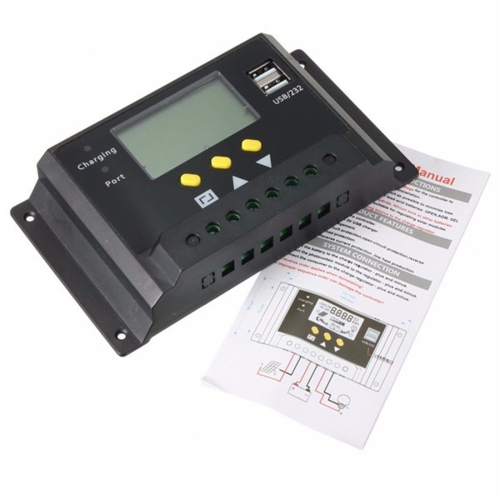 12V 24V PWM Solar Panel Regulator Charge Controller USB Charge Port