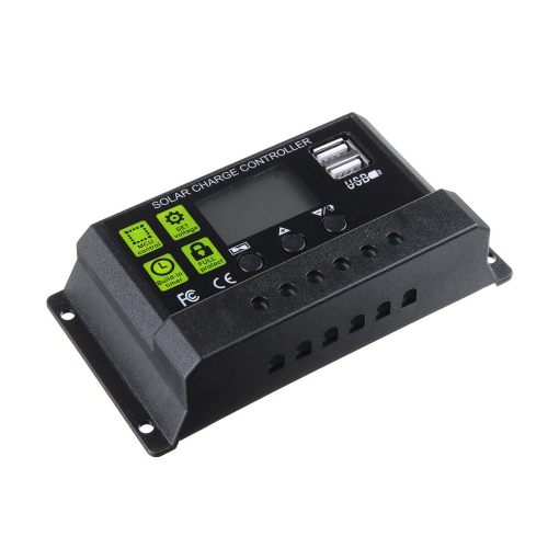 PWM 10A 12V/24V Auto Solar Panel Solar Charge Controller Battery Charge Adapter LCD USB