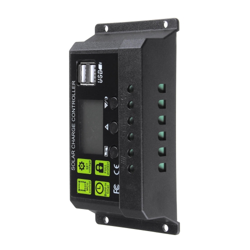 PWM 10A 12V/24V Auto Solar Panel Solar Charge Controller Battery Charge Adapter LCD USB