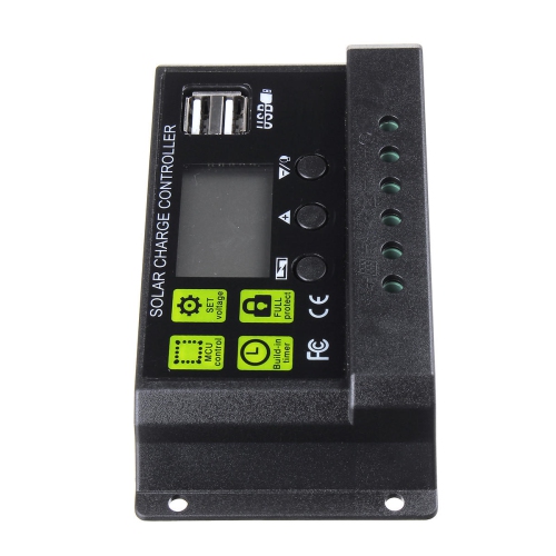 PWM 10A 12V/24V Auto Solar Panel Solar Charge Controller Battery Charge Adapter LCD USB