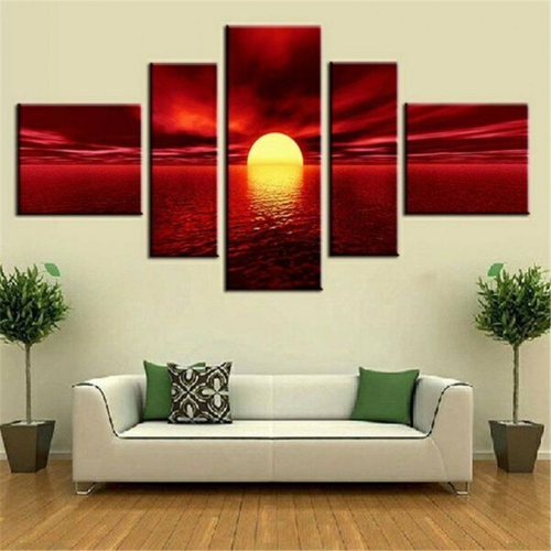 5Pcs Wall Decorative Paintings Canvas Print Art Pictures Frameless Wall Hanging Decorations for Home Office