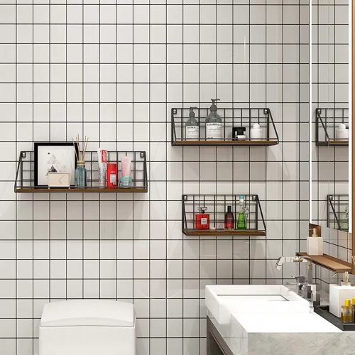 Cadre de décoration d’Iron Grid Boîte de rangement d’art Présentoir mural de paniers de rangement Boîte de rangement panier de rangement en filet