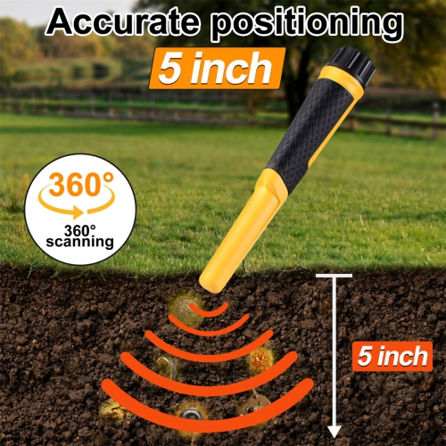 USA Direct GC-2006 détecteur de métaux Pinpointer Wand 5 pouces profondeur IP68 étanche 66 pi sous l'eau 360 détection LED Light Treasure