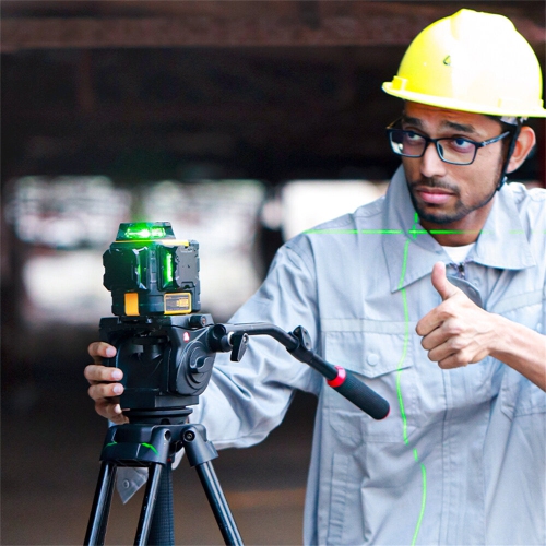 EU Direct KAIWEETS KT360A 3x360 Green Line Laser Level with Rechargeable Battery 196ft Distance IP54 Waterproof Best for Outdoor Measurement