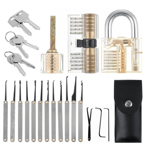 25PCS Unlocking Locksmith Practice Lock Pick Key Extractor Padlock Lockpick Tool Kits
